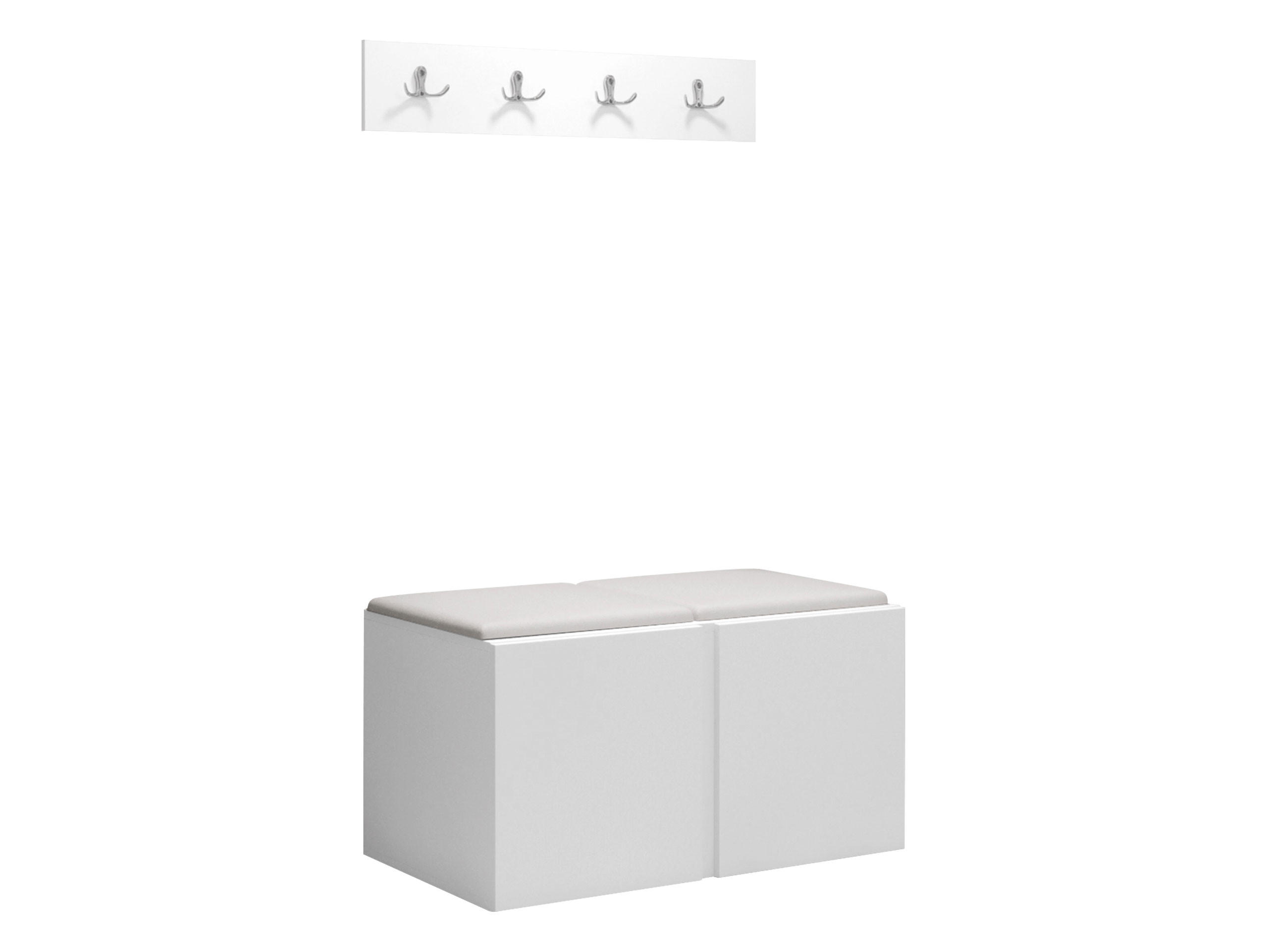 GARDEROBEN-SET Orion VI - Weiß, Holzwerkstoff/Kunststoff (84/42/46cm) - MIRJAN24