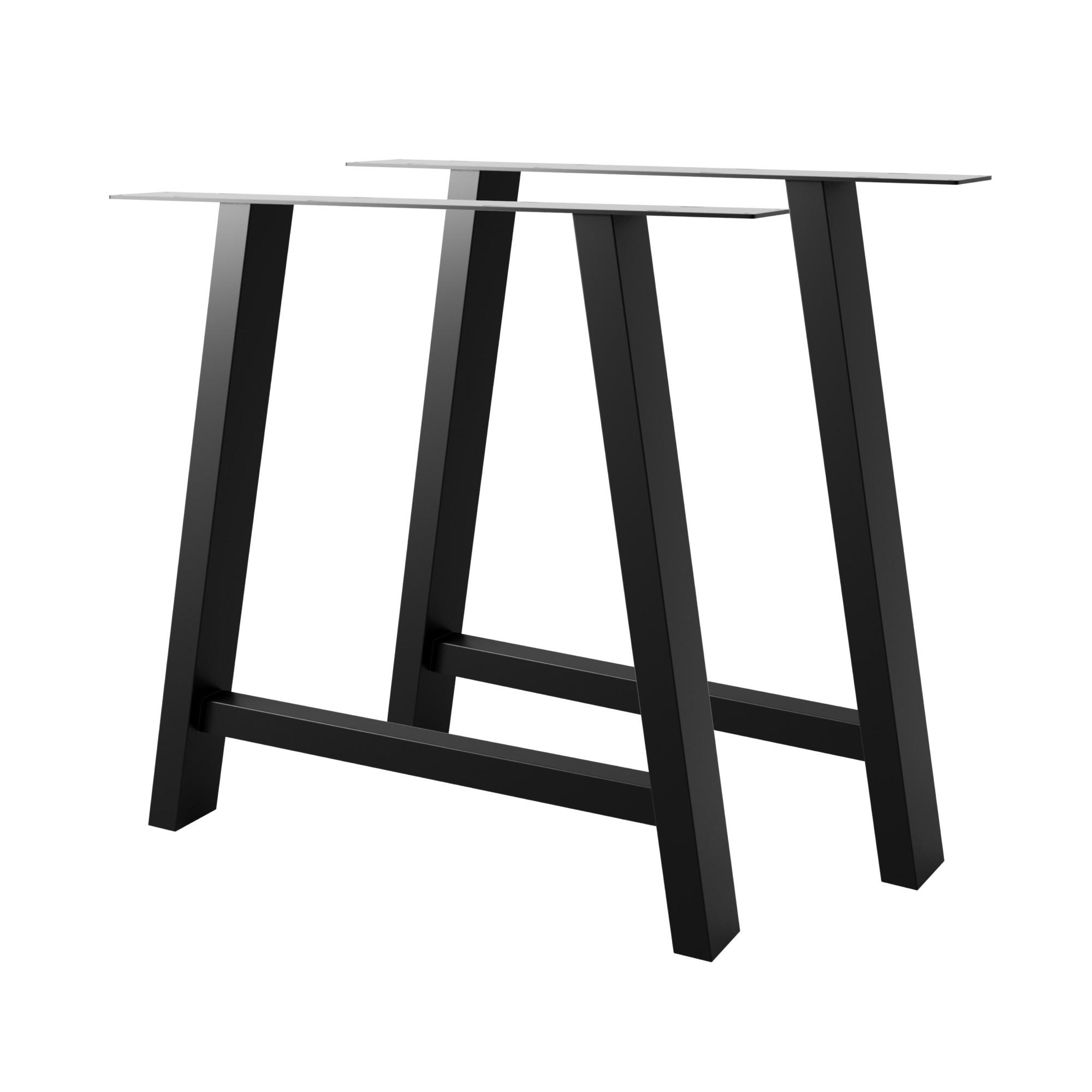TISCHBEINE Thusia Lite A 2er-Set Schwarz 72cm - Schwarz, Metall (72/72/8cm) - Metalo Pro