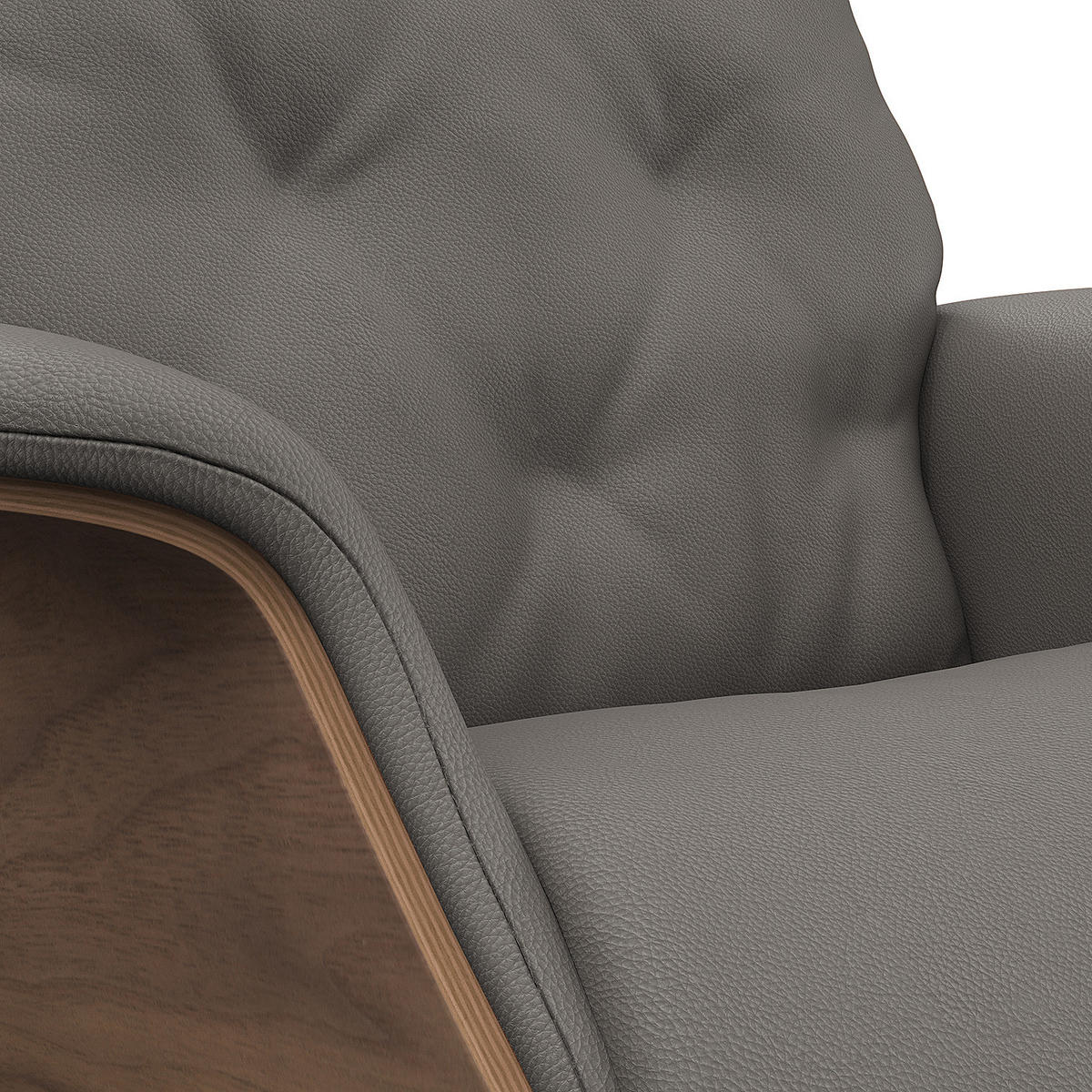 RELAXSESSEL - Echtleder - Schwarz/Grau, Leder/Metall (83/112/83cm) - home24