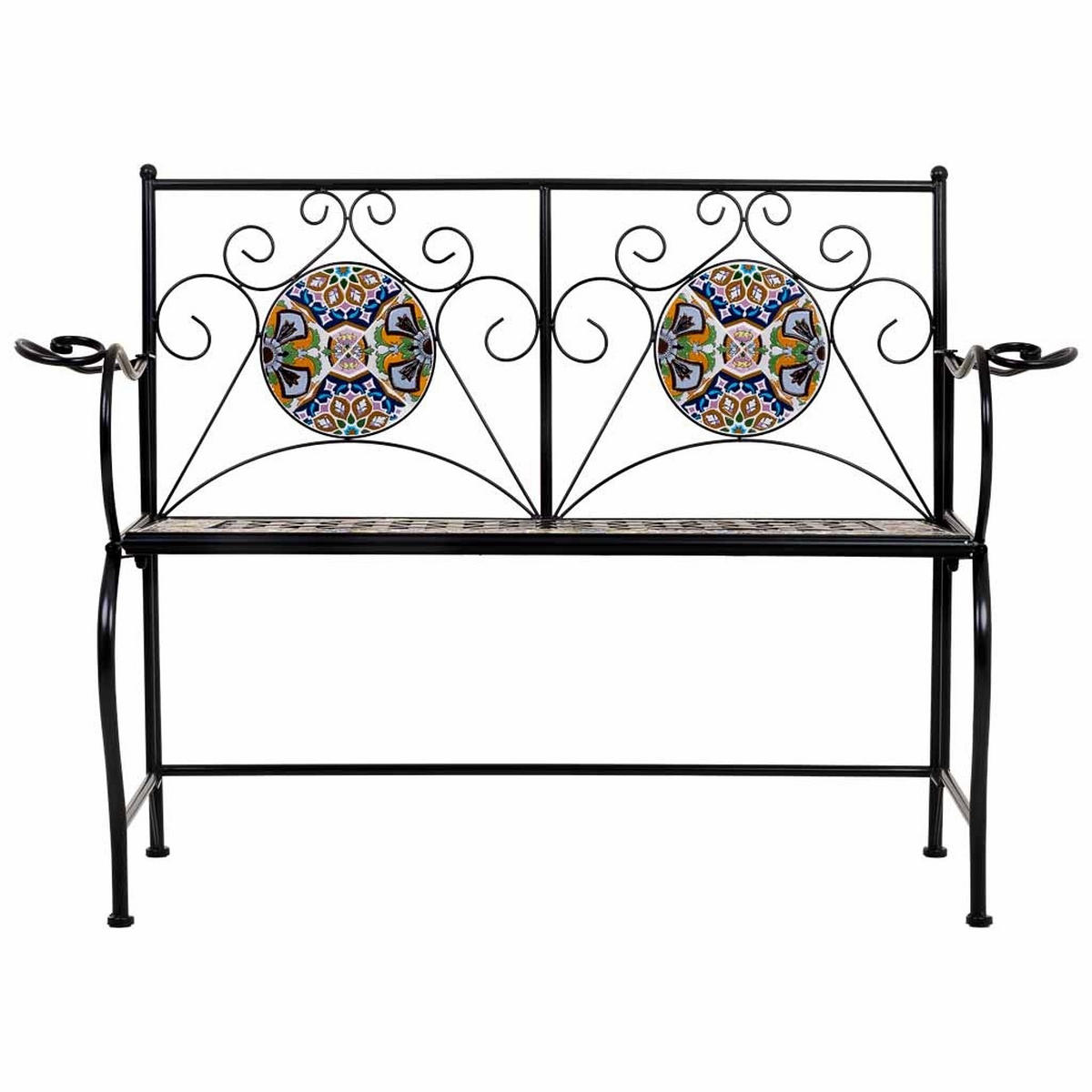 BANK, schwarz, 110x50x88cm - Schwarz, Metall (110/88/50cm) - Wanderlust