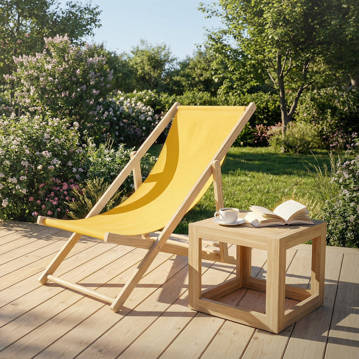 LIEGESTUHL 3er Set Gelb - Gelb, Holz (57.5/83/100cm) - ECD-Germany