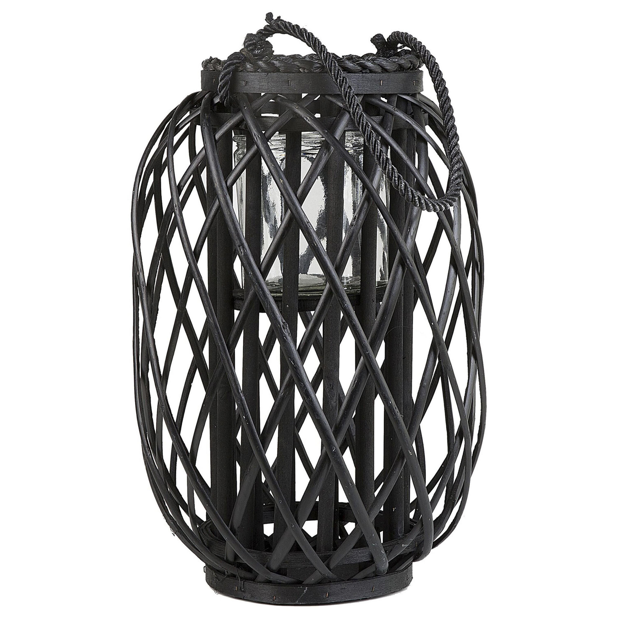 LATERNE Schwarz Mauritius - Schwarz, Holz (26/40/26cm) - Beliani