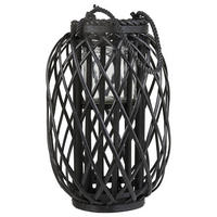 LATERNE Schwarz Mauritius - Schwarz, Holz (26/40/26cm) - Beliani