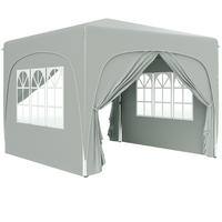 PAVILLONS aus Polyester 300x300x273 cm in Hellgrau mit Seitenteilen - Hellgrau, Textil (300/273/300cm) - Modfu