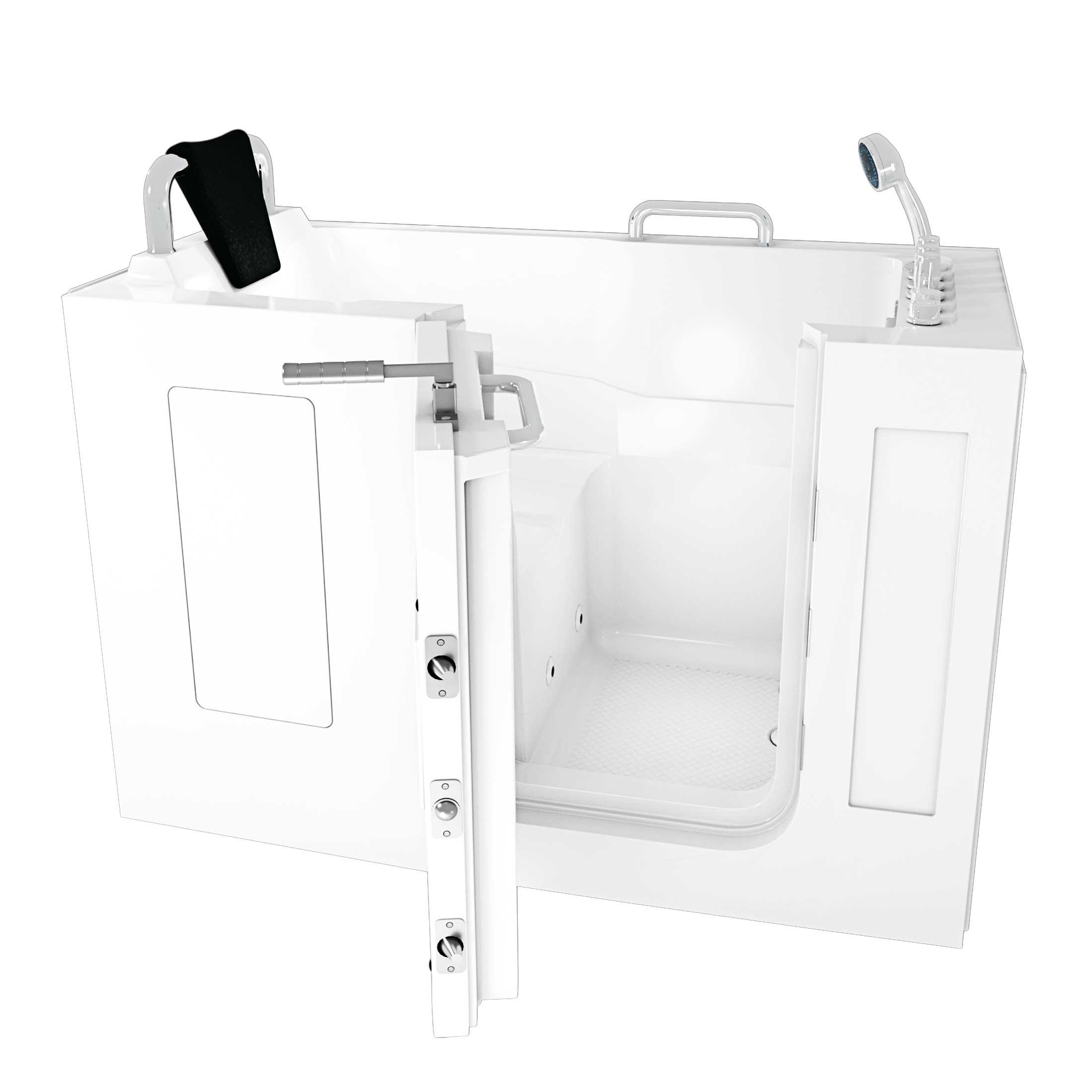 SITZWANNE Whirlpool Wanne mit Tür S07WP-TH-C-L 140x76cm - Weiß, Glas/Kunststoff (76/116/140cm) - AcquaVapore by Sandra Jentho