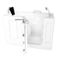 SITZWANNE Whirlpool Wanne mit Tür S07WP-TH-C-L 140x76cm - Weiß, Glas/Kunststoff (76/116/140cm) - AcquaVapore by Sandra Jentho