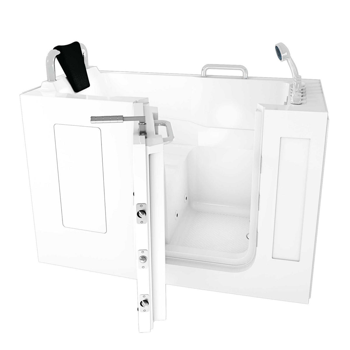 SITZWANNE Whirlpool Wanne mit Tür S07WP-TH-C-L 140x76cm - Weiß, Glas/Kunststoff (76/116/140cm) - AcquaVapore by Sandra Jentho