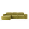 ECKSOFA Cursal Round L-Form, Stoff Salvador, Olive, Links - Olivgrün, Holz (284/166cm) - Kaiser Möbel