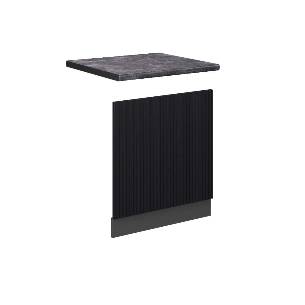 FRONTBLENDE Fame-Line, Schwarz gestreift, 60 cm, AP Anthrazit - Anthrazit/Schwarz, Holzwerkstoff (60/67.4/1.6cm) - Vicco