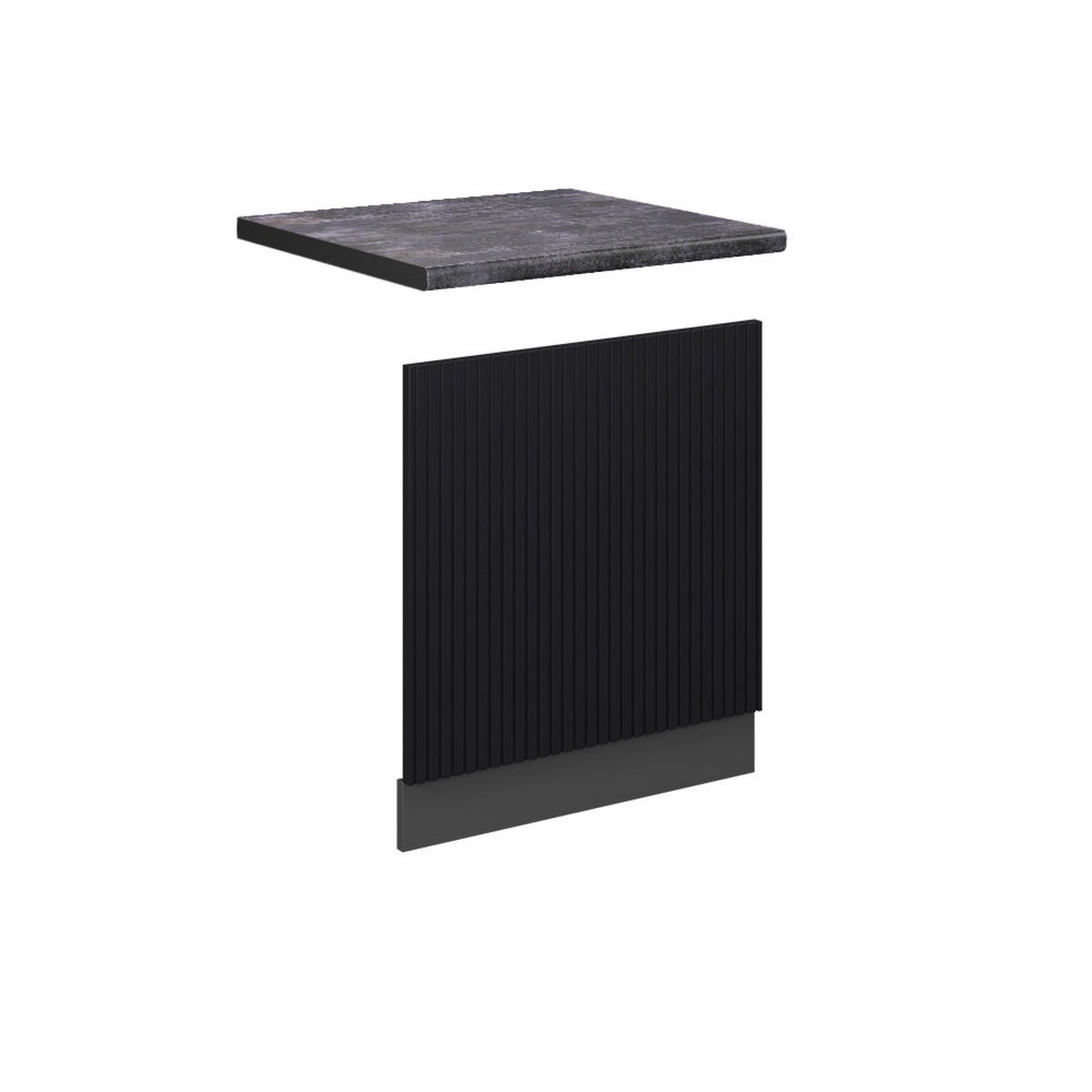FRONTBLENDE Fame-Line, Schwarz gestreift, 60 cm, AP Anthrazit - Anthrazit/Schwarz, Holzwerkstoff (60/67.4/1.6cm) - Vicco