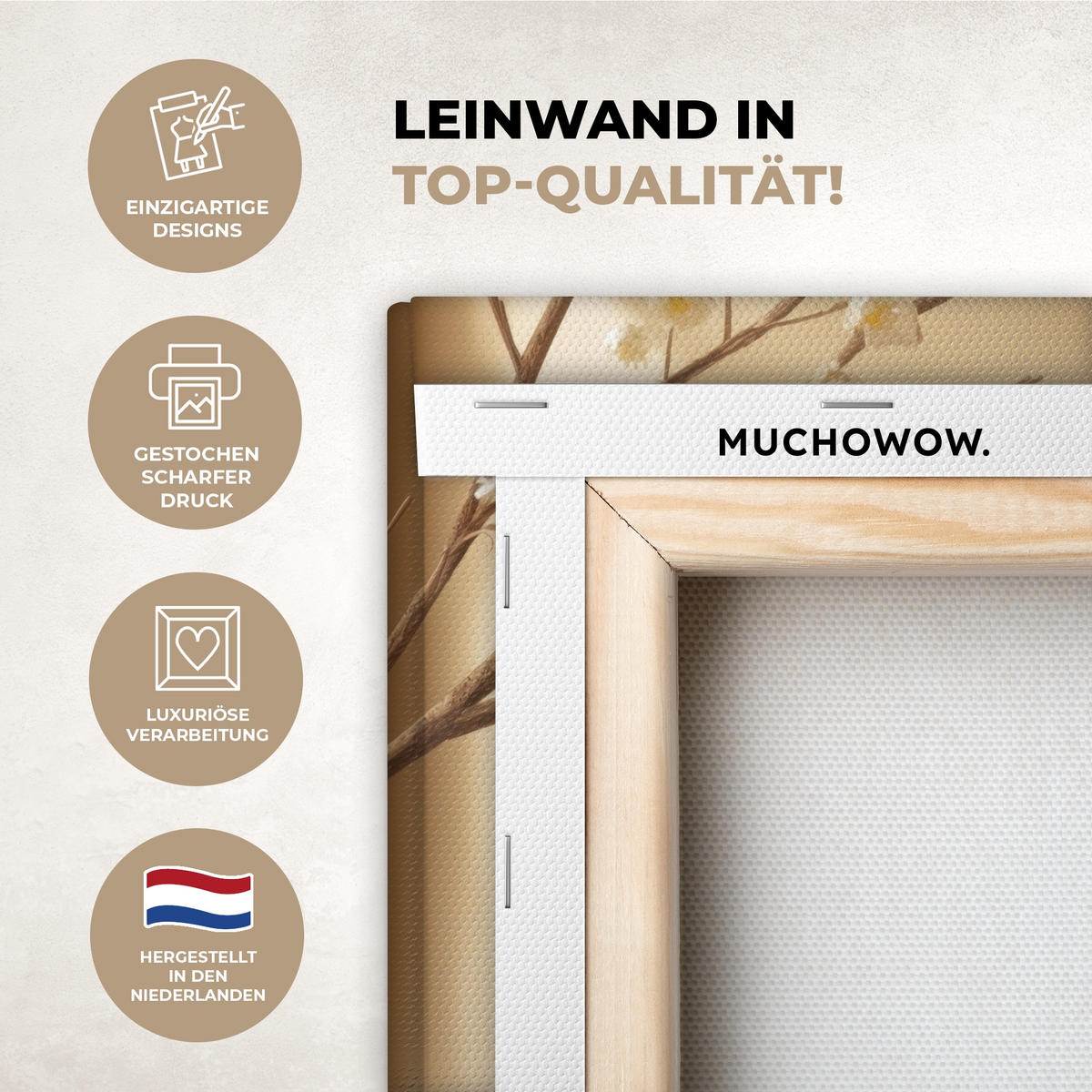 LEINWANDBILD Beige - Osterkuchen - Eier Deko Wohnzimmer 20x30 cm - Beige, Textil (20/30cm) - MuchoWow