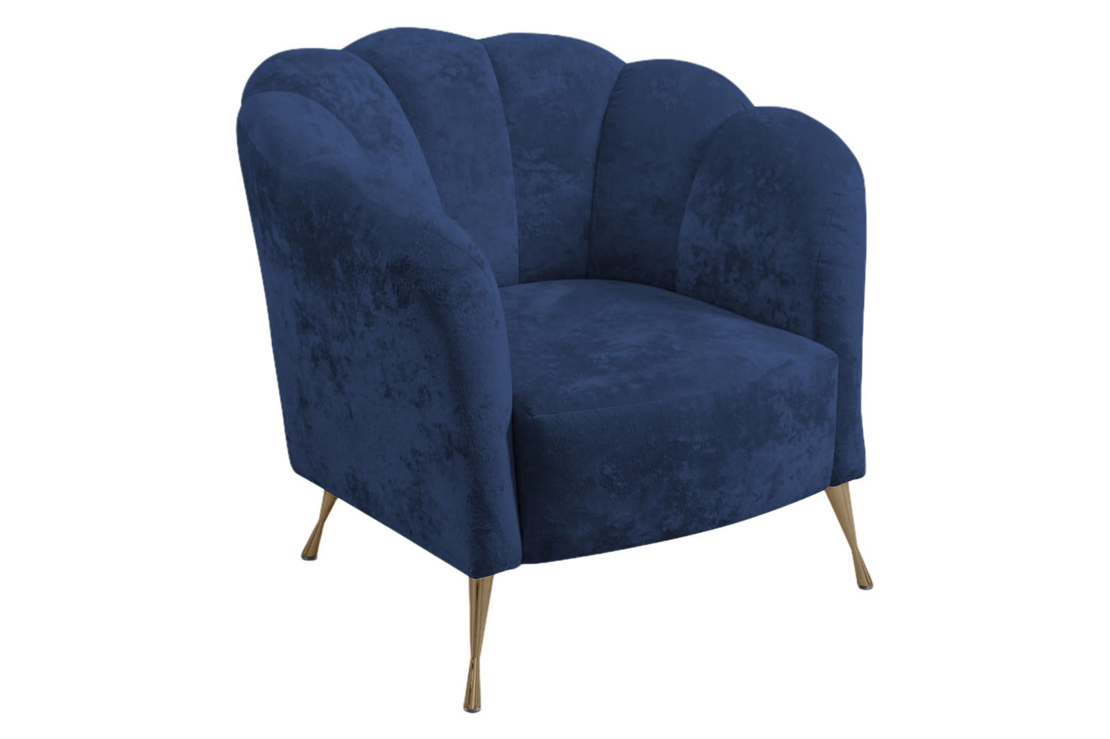 POLSTERSESSEL Adria mit Metallfüßen - Goldfarben/Dunkelblau, Holzwerkstoff/Textil (87/78/83cm) - Ravio