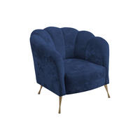 POLSTERSESSEL Adria mit Metallfüßen - Goldfarben/Dunkelblau, Holzwerkstoff/Textil (87/78/83cm) - Ravio