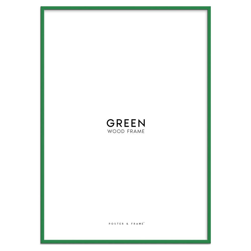 RAHMEN Grünes Holz Acryl - Grün, Holz/Papier (40/50/2cm) - Poster&Frame