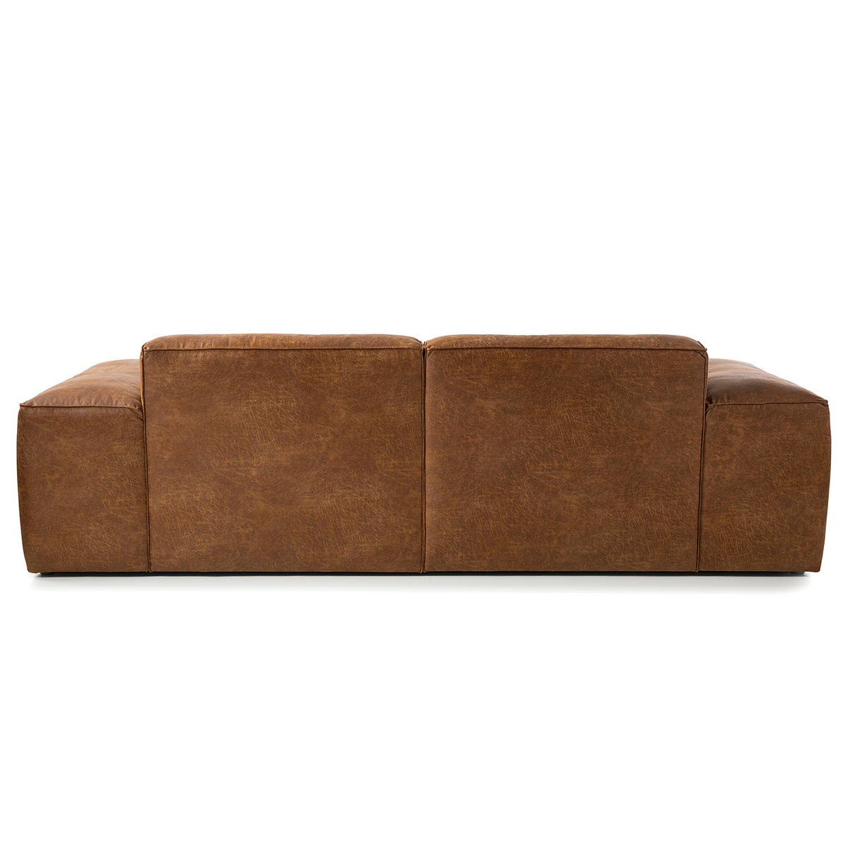 BIGSOFA - Antiklederlook - Cognac, Textil (254/75/95cm) - home24
