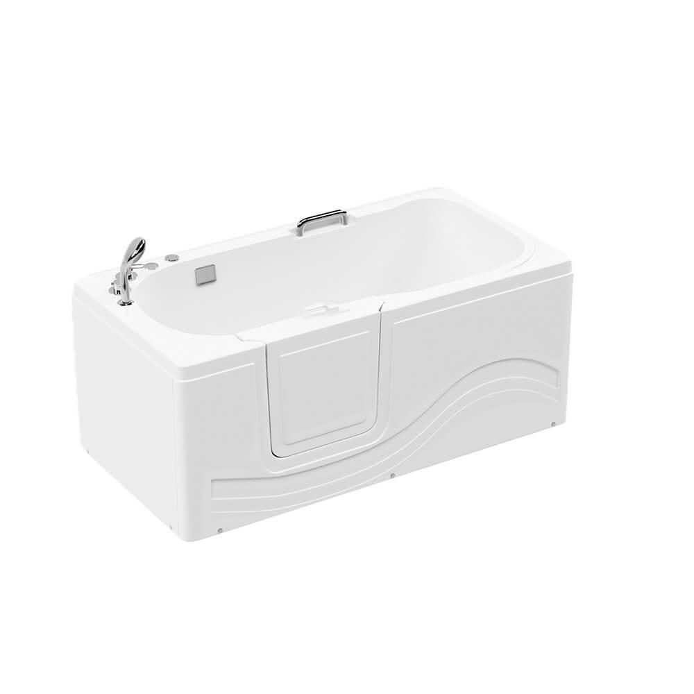 SENIORENBADEWANNE liegend mit Whirlpoolfunktion VITAL M - 153 x 76 cm Links - Weiß, Kunststoff (153/64/76cm) - Home Deluxe