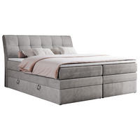 BOXSPRINGBETT GOLD-10 KING 120/200 Hellgrau Velvet - H3 - Hellgrau, Holz/Textil (120/200cm) - MKS