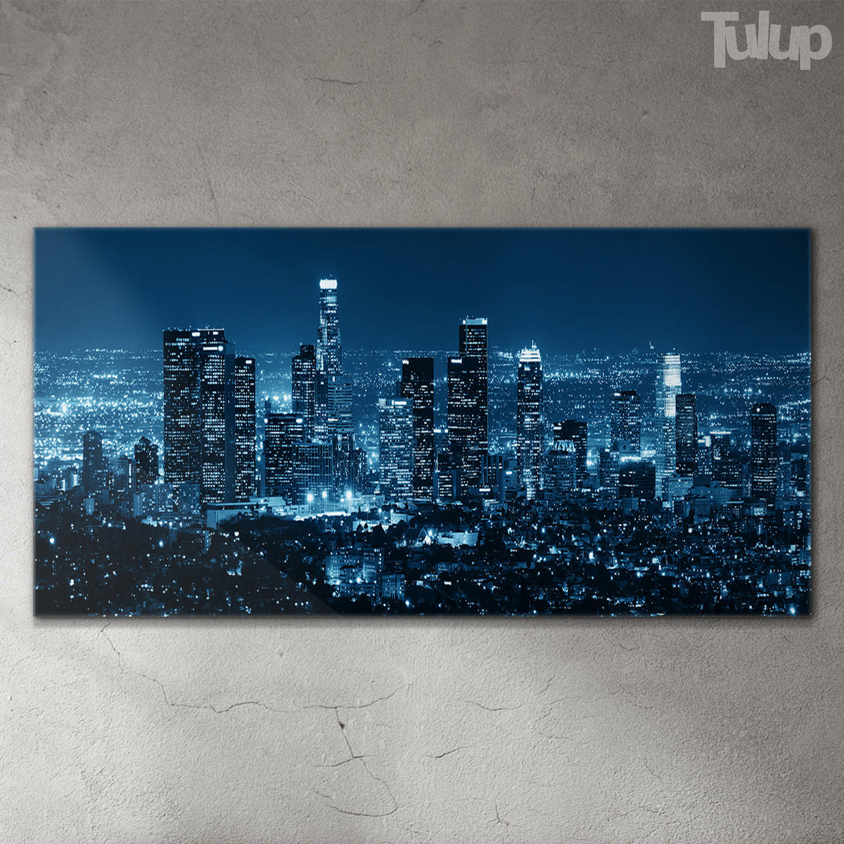 GLASBILD 120x60 cm Los Angeles - Dunkelblau, Glas (120/60cm) - TULUP