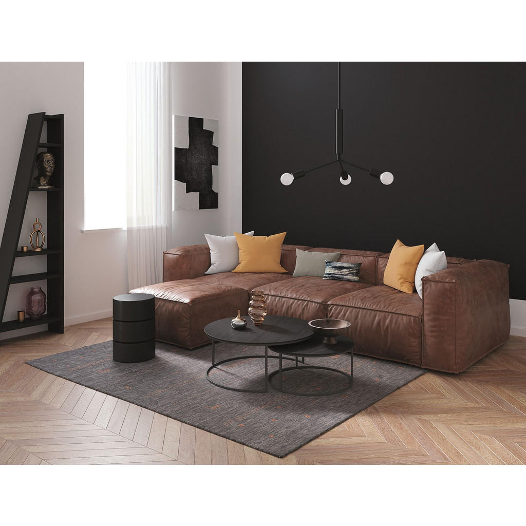 Thumbnail - Theko Handwebteppich, Anthrazit, Textil, Abstrakt, Rechteckig, 170x240 cm, für Fußbodenheizung geeignet, Teppiche & Böde...