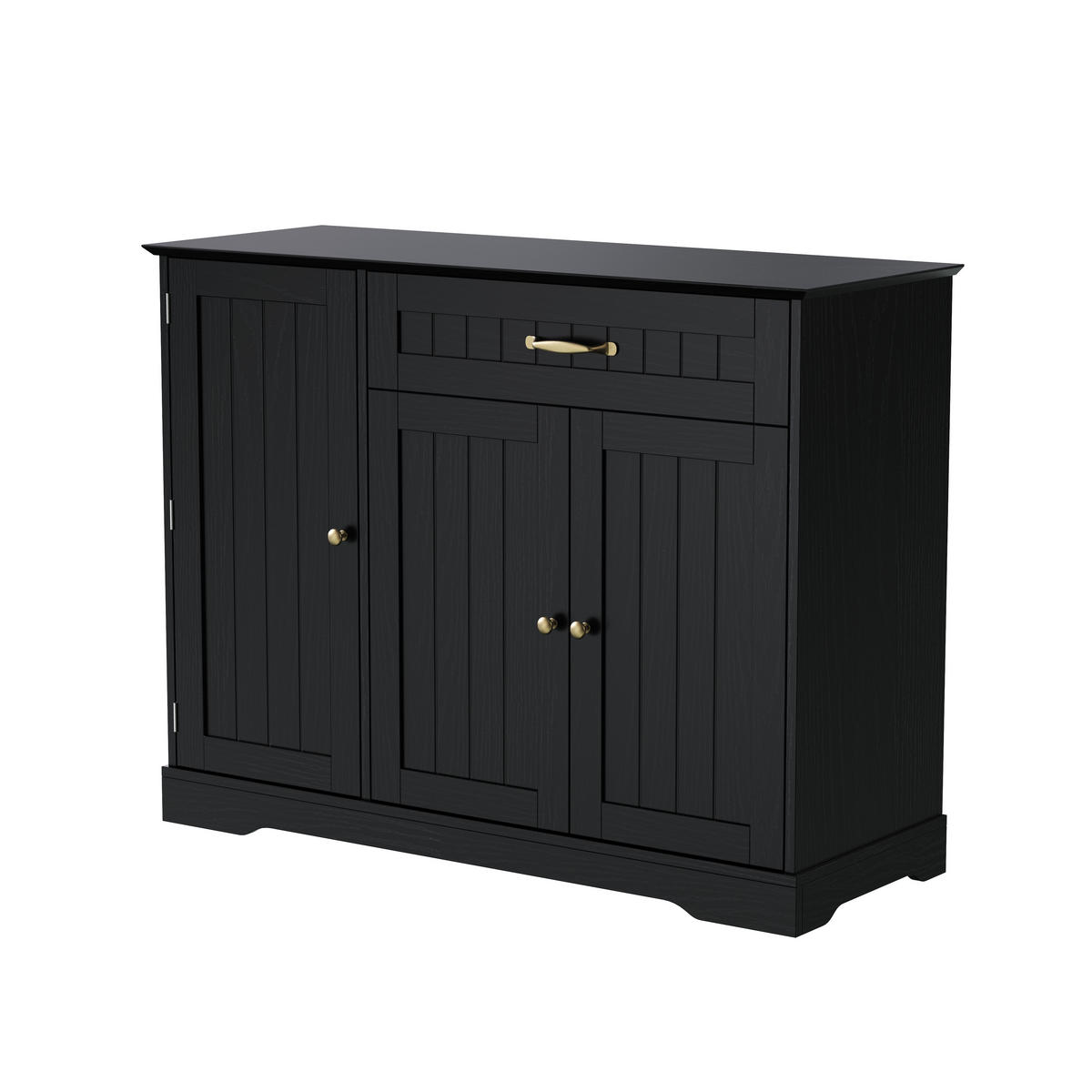 SIDEBOARD mit Schublade & 3 Türen in Schwarz – moderner Stauraum - Schwarz, Holzwerkstoff (107/83.4/40cm) - BEAOK
