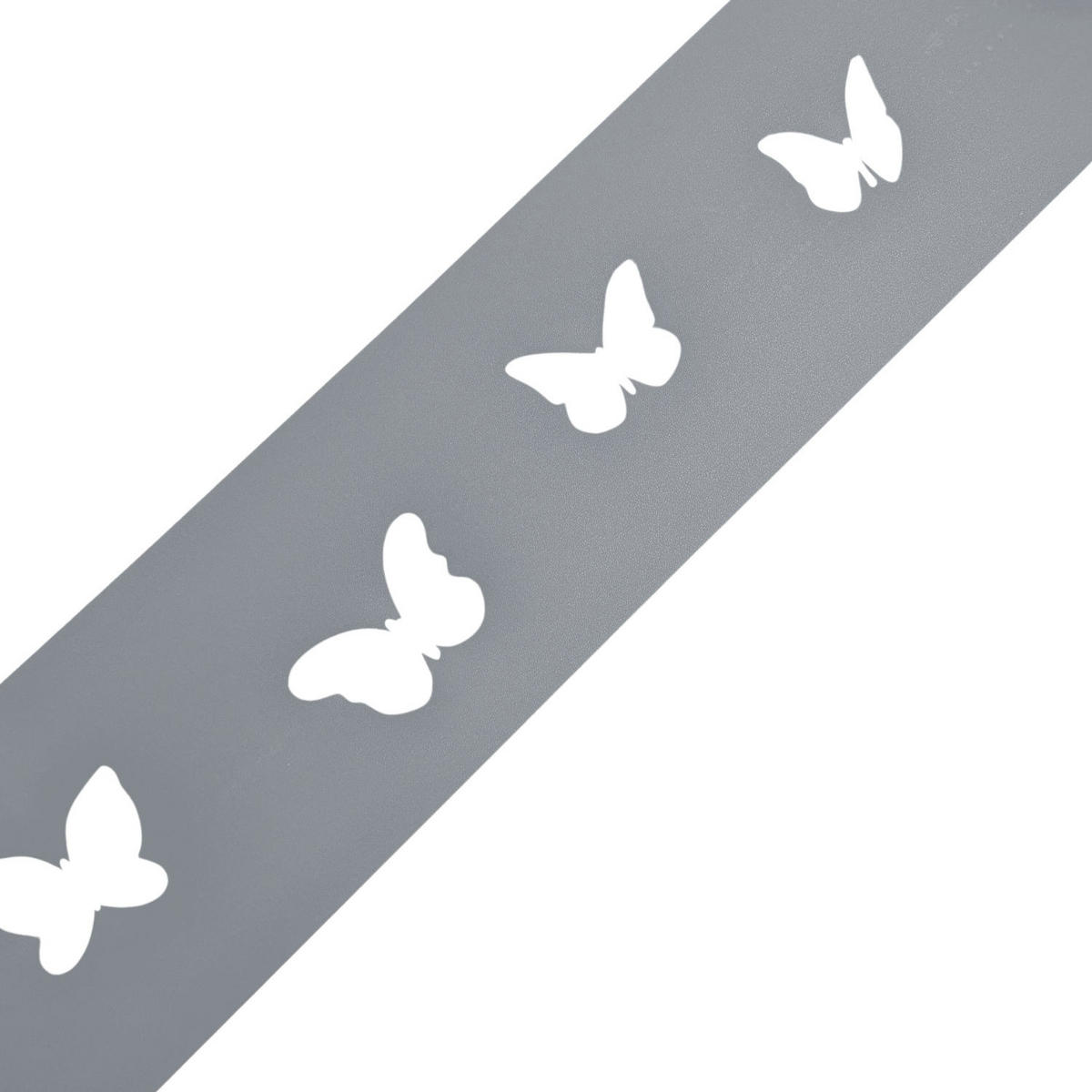 SICHTSCHUTZSTREIFEN zaun|zu PREMIUM dekor Schmetterlinge Sichtschutz Fenstergrau 2,55m - Hellgrau, Kunststoff (255/19cm) - ZAUN|ZU