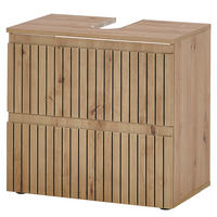 WASCHBECKENUNTERSCHRANK - Schwarz/Eiche Artisan, Holzwerkstoff/Kunststoff (60/57/36cm) - home24
