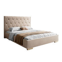POLSTERBETT IZOLDA mit hohem Kopfteil 160x200 cm Royal Velvet 170 - Beige, Textil - Lookway