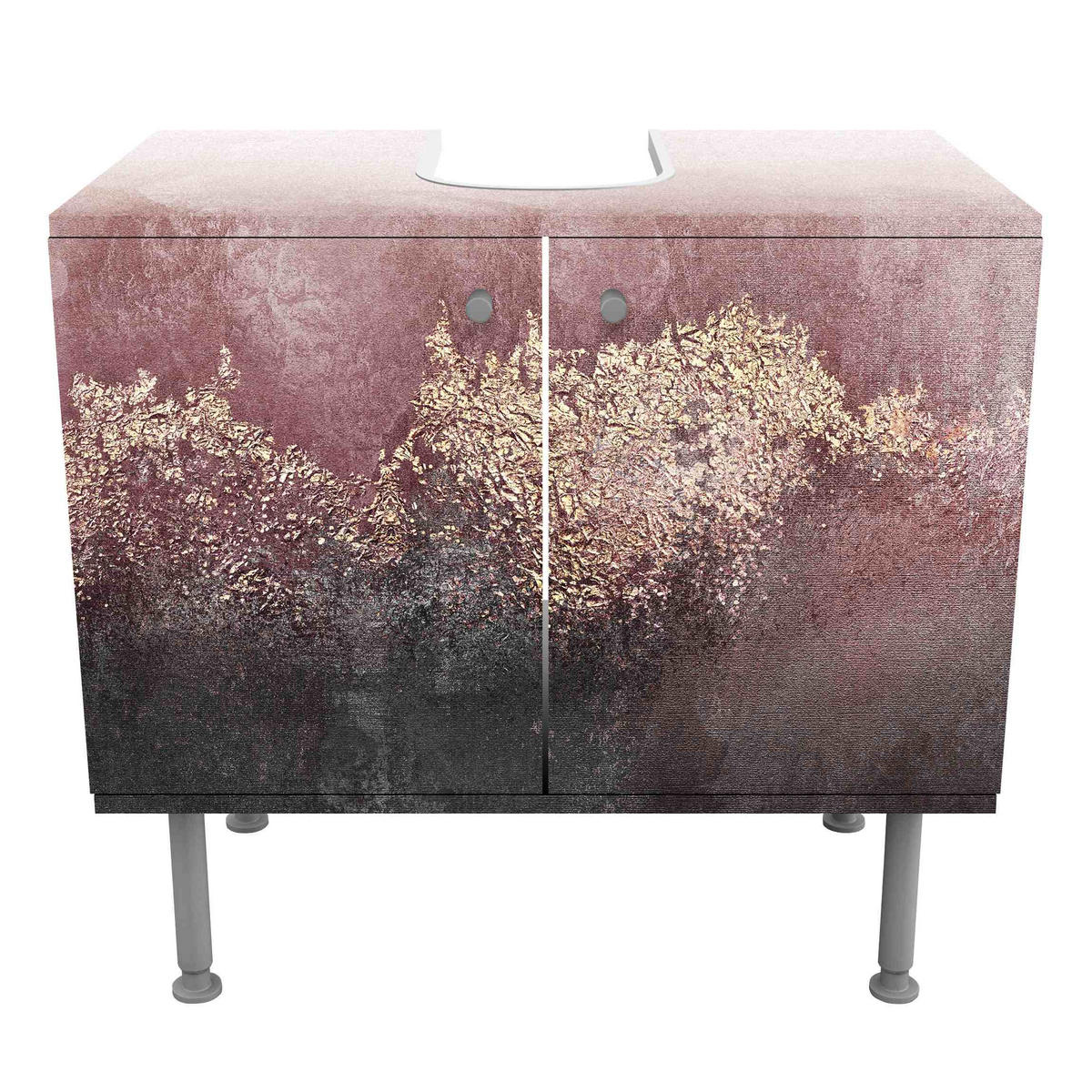 WASCHBECKENUNTERSCHRANK Goldene Dämmerung Rosa 60/55/35 cm - Rosa, Holzwerkstoff (60/55/35cm) - Bilderwelten
