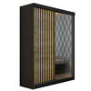 SCHIEBETÜRENSCHRANK MALANI - Graphit & Craft Eiche Gold 138x205x59 cm - Honigeiche/Graphitfarben, Holzwerkstoff (138/205/59cm) - Kier Furniture