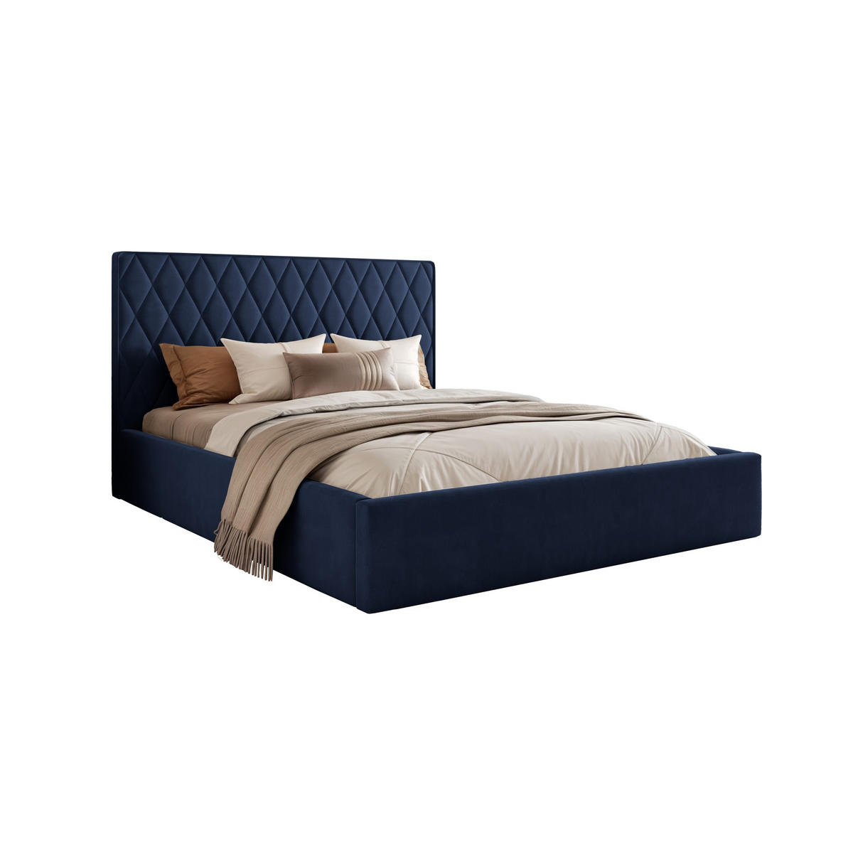 POLSTERBETT Cupo 120x200 cm, Blau - Blau, Textil (120/200cm) - Fedve