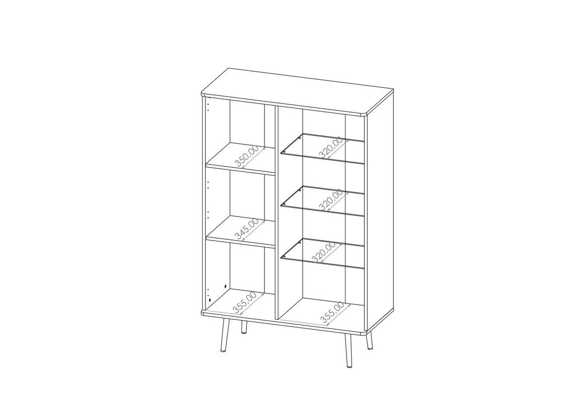 VITRINE Elio Braun mit Graphit - Schwarz/Braun, Holzwerkstoff (90/140/41cm) - Bettso