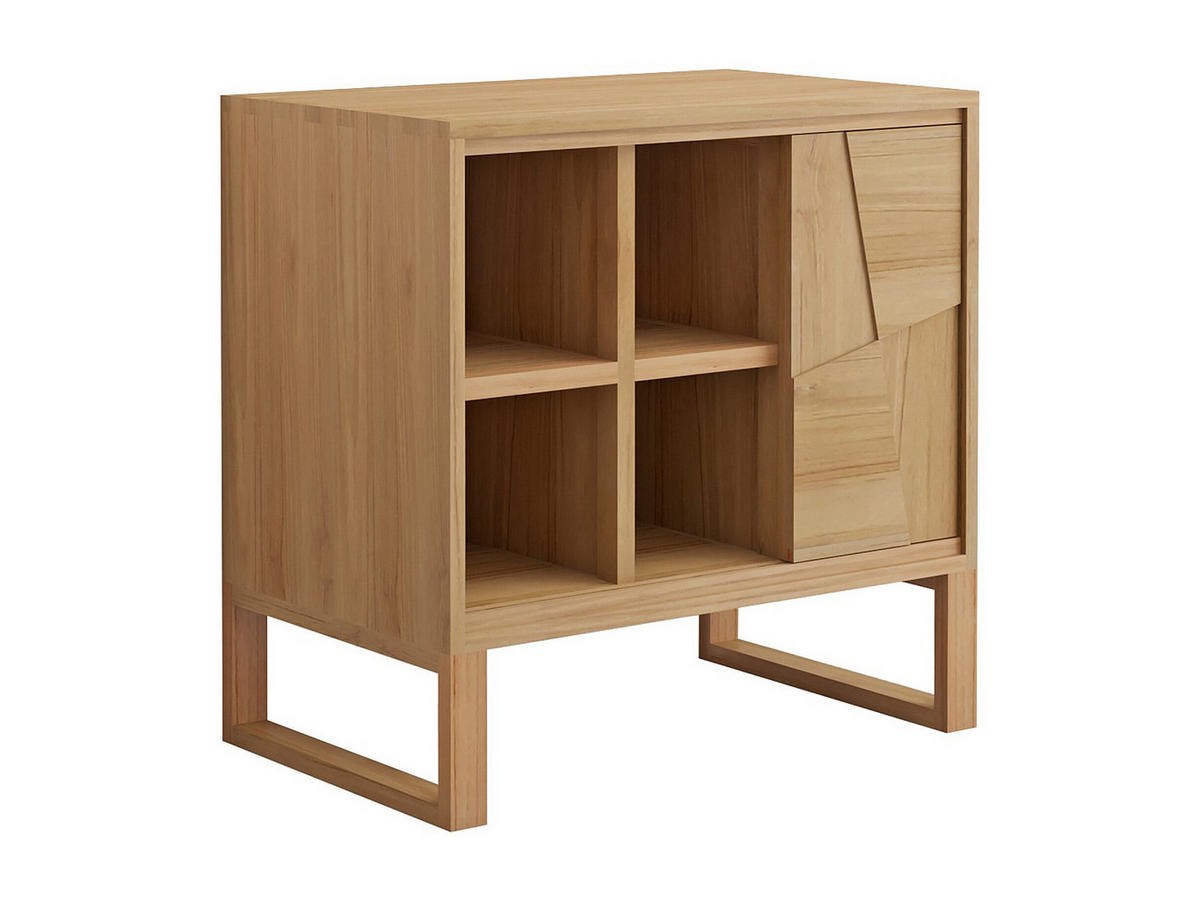 WASCHBECKENUNTERSCHRANK - 80 cm x 50 cm - holz - naturfarben hell Mataram - Naturfarben, Holz (80/80/50cm) - Vente-Unique