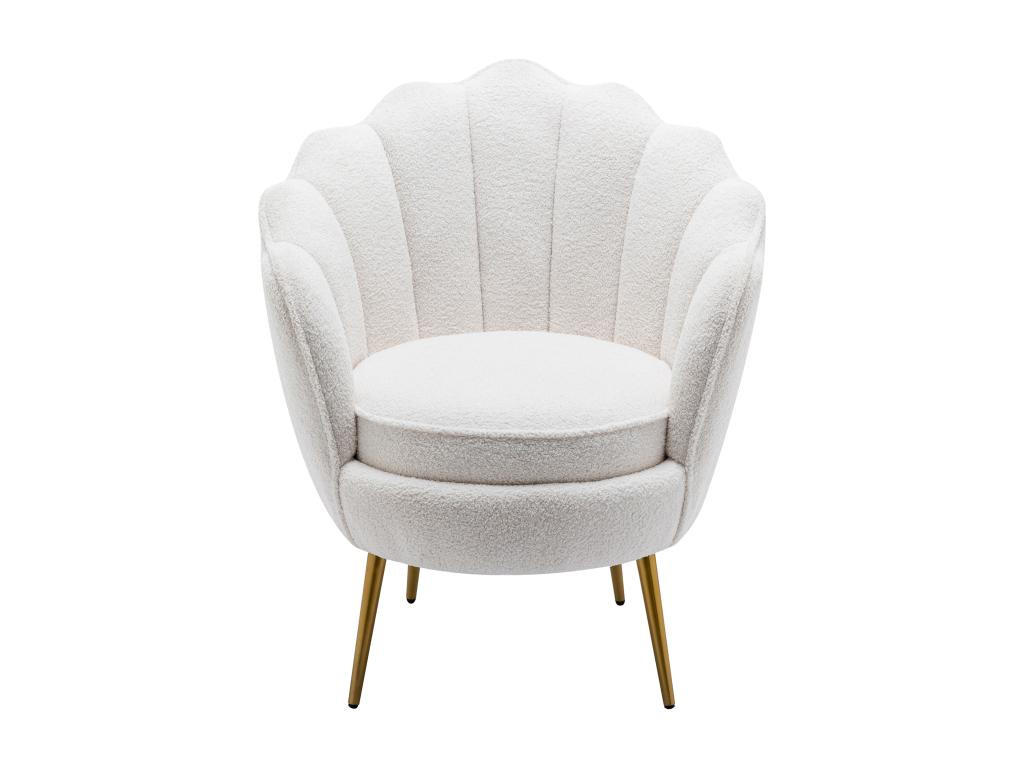 MUSCHELSESSEL - Bouclé-Stoff - Weiß - LALEA - Weiß, Textil (73/88/76cm) - Vente-Unique