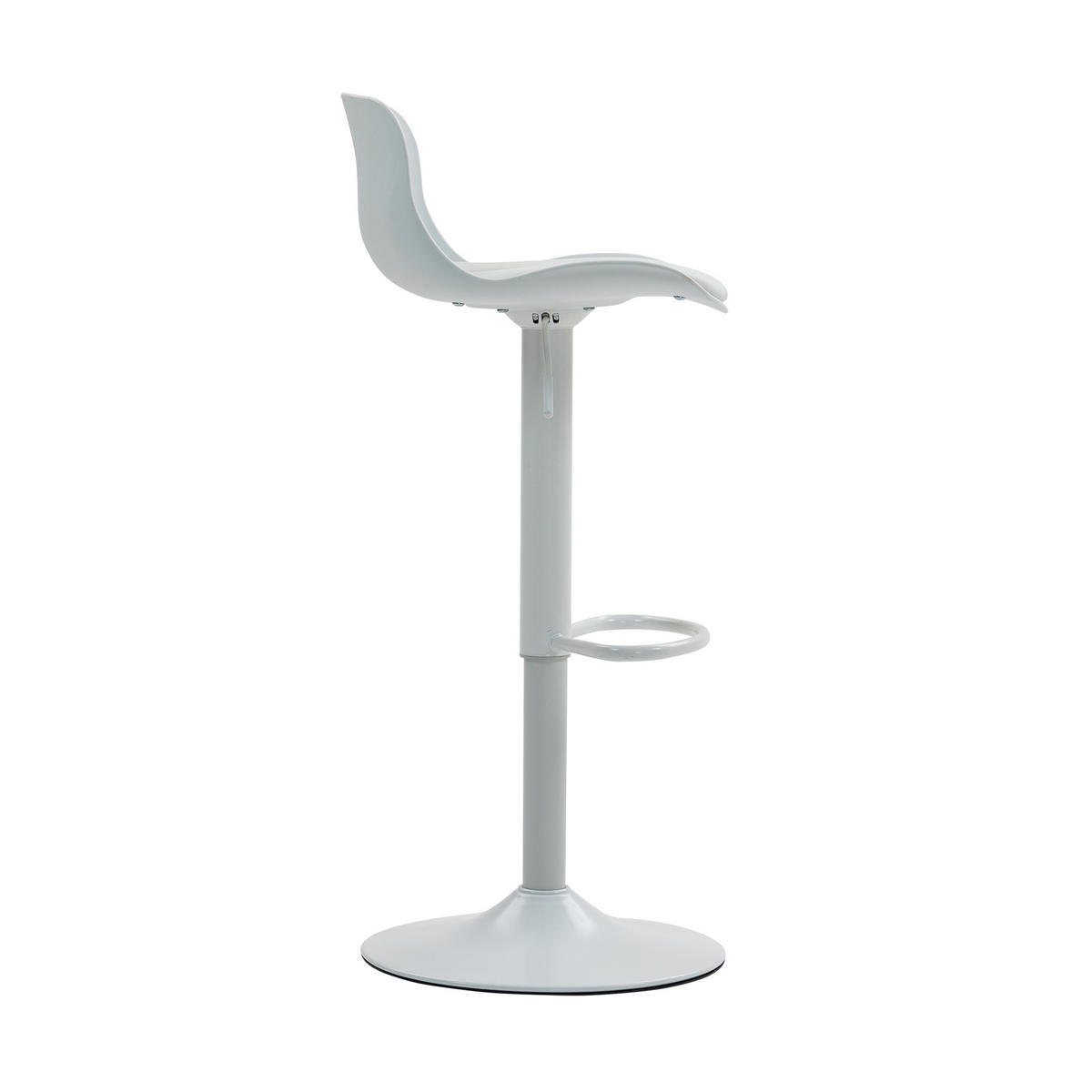 BARHOCKER 2er-Set Weiß Drehbar Höhenverstellbar mit Rückenlehne & Fußstütze - Weiß, Metall (43/80/44cm) - PANGIVO
