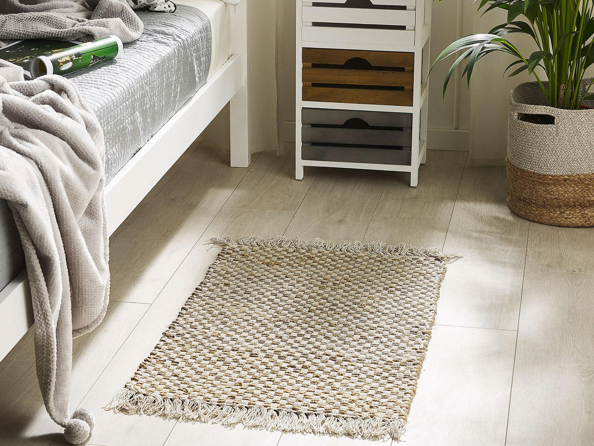 KURZFLOR-TEPPICH Zerdali 80/50 cm - Beige, Naturmaterialien (50/80cm) - Beliani