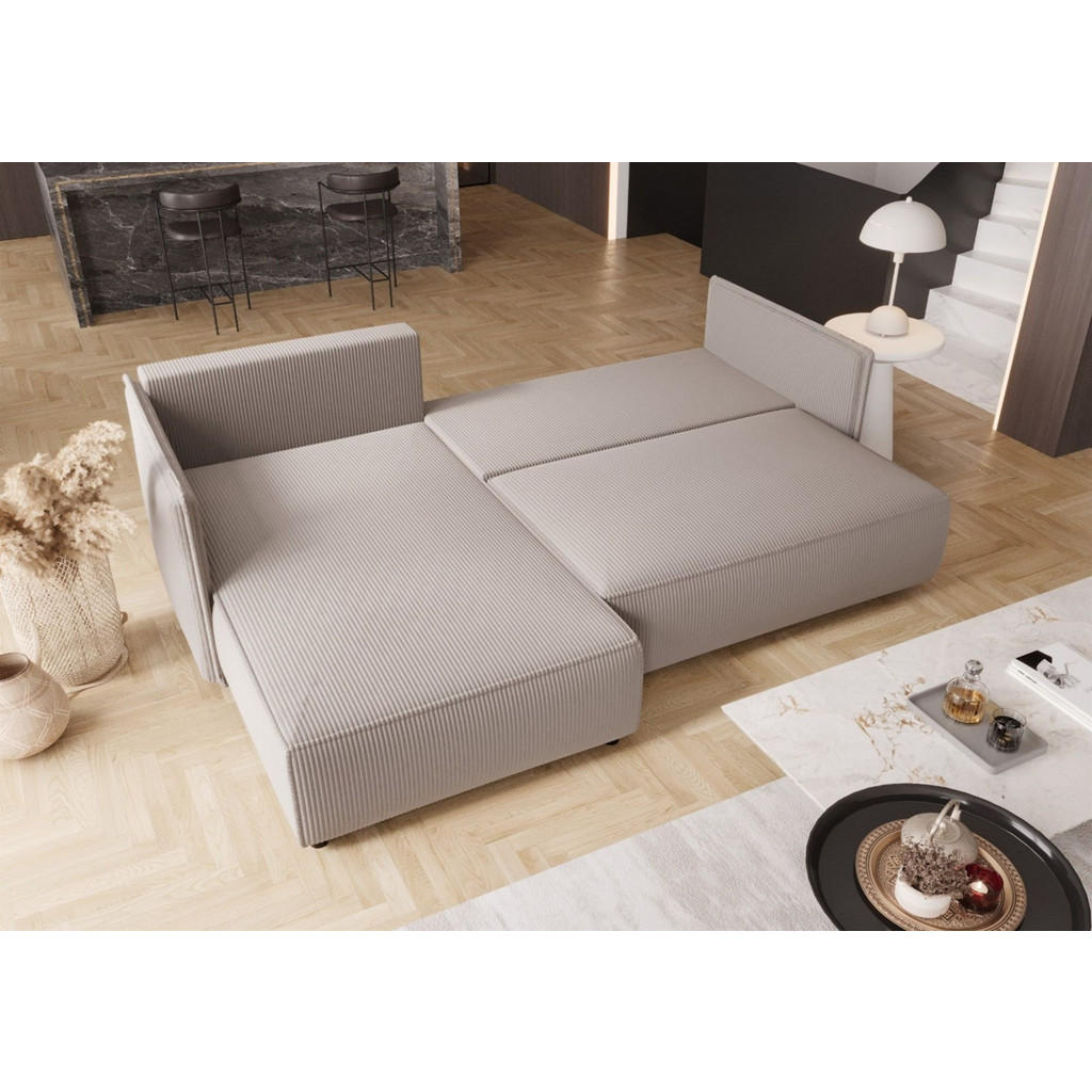 Thumbnail - Fun Möbel Ecksofa, Grau, Textil, Ottomane links, 245x185 cm, Wohnzimmer, Sofas & Couches, Wohnlandschaften, Ecksofas