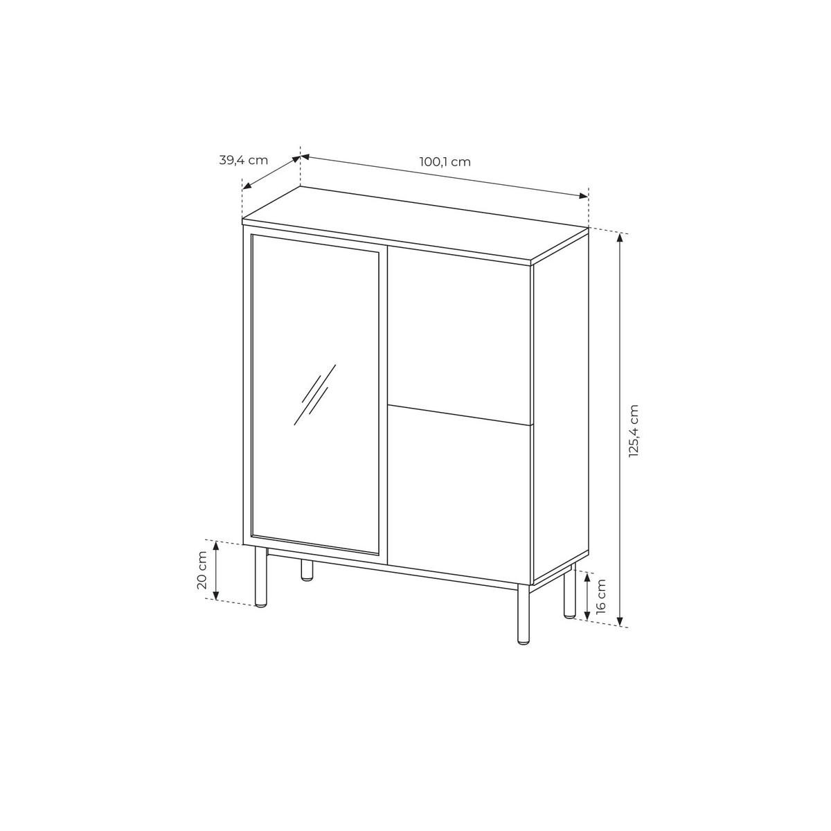 VITRINE in Schwarz, Goldfarben - Schwarz, Holzwerkstoff (100.1/125.4/39.4cm) - MASSENO