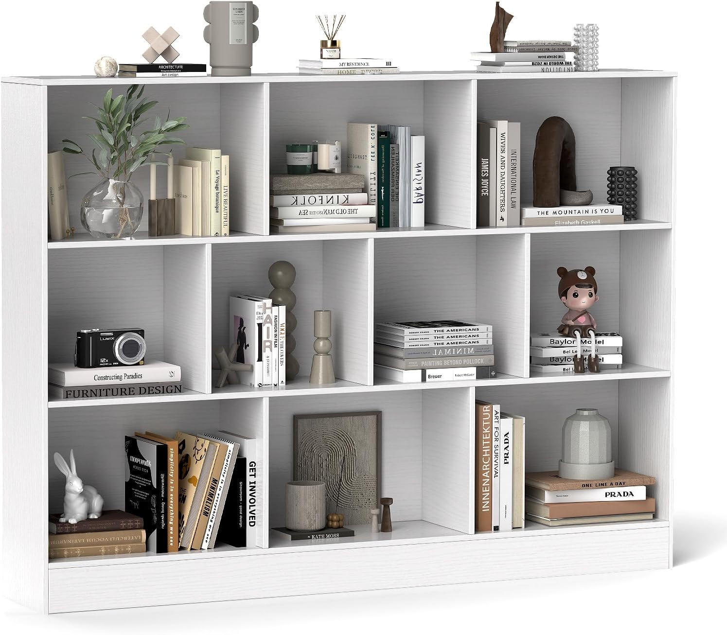 BÜCHERREGAL Weiß - Weiß, Holz (24/104/140cm) - COSTWAY