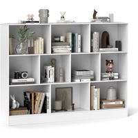 BÜCHERREGAL Weiß - Weiß, Holz (24/104/140cm) - COSTWAY
