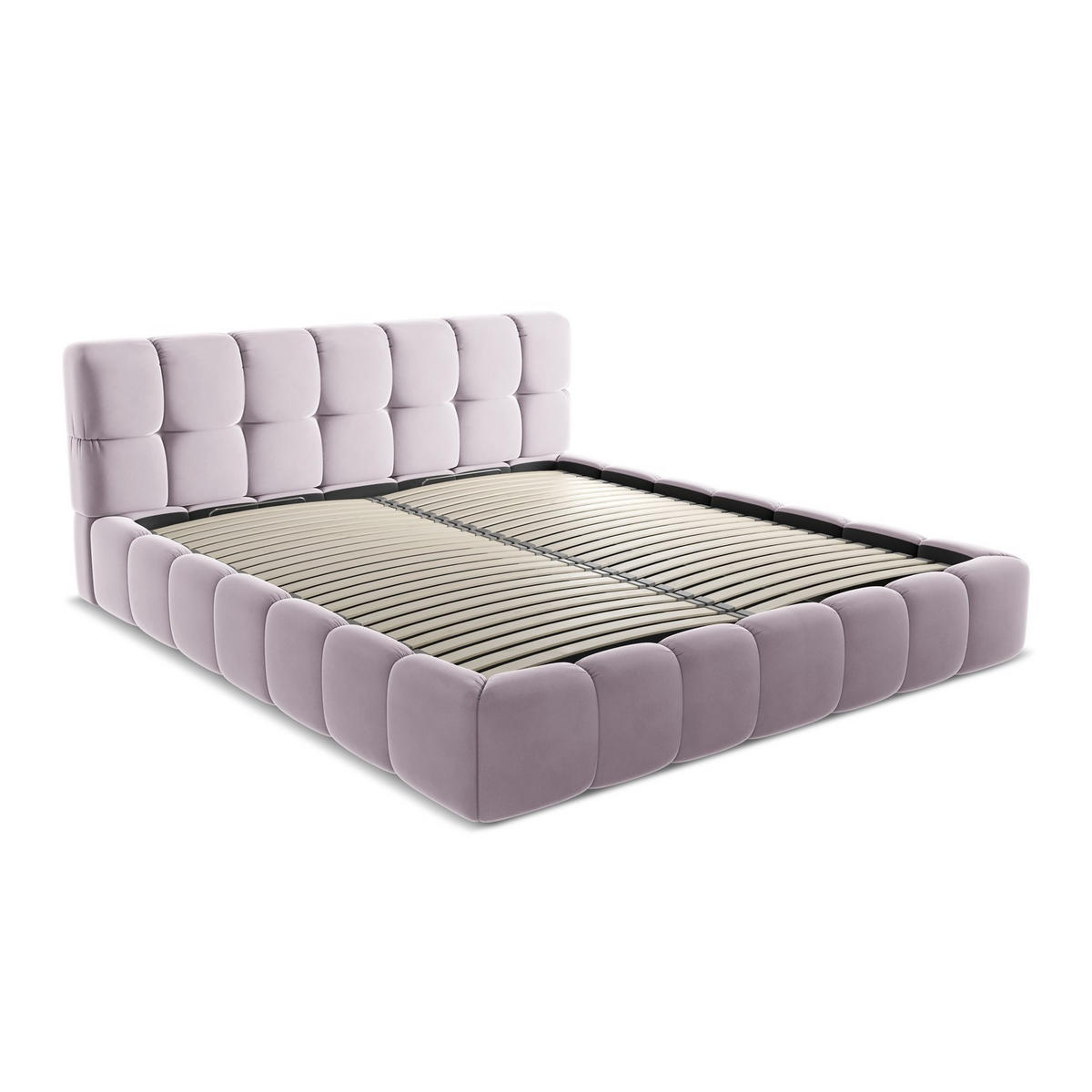 POLSTERBETT mit Bettkasten und Lattenrost 200x228 Violett - Lila/Flieder, Kunststoff/Textil (180/200cm) - LaMiaSofa