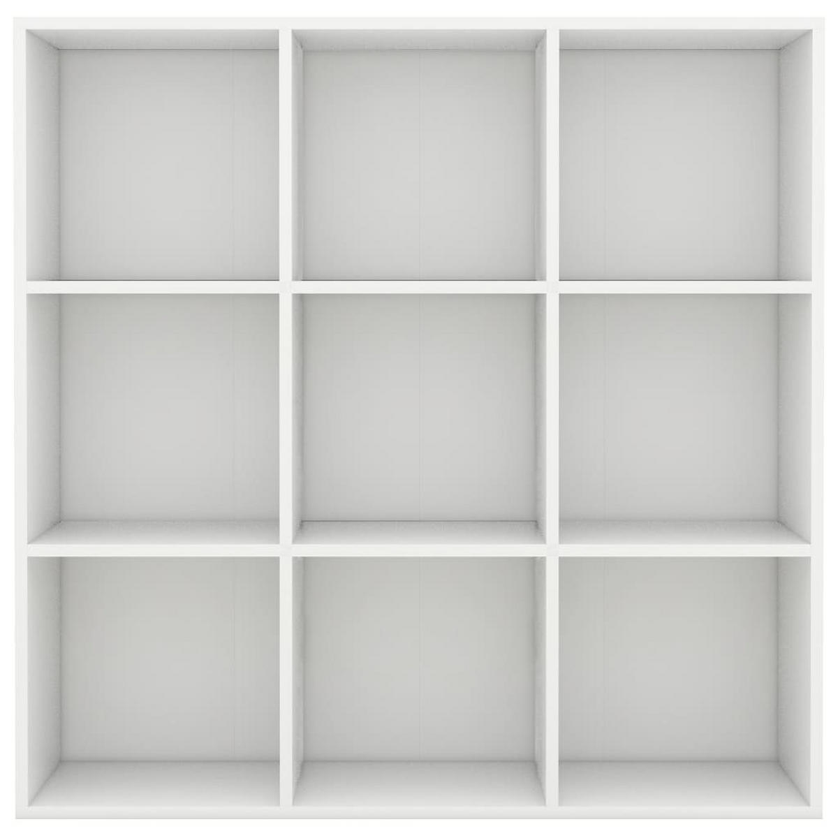 BÜCHERREGAL mit 9 Fächern 98/29/97,5 cm aus Holzwerkstoff Weiß - Weiß, Holz (98/98/30cm) - vidaXL