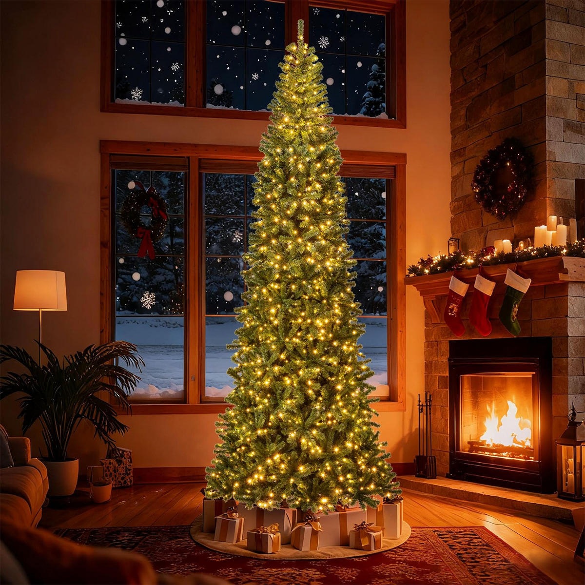 WEIHNACHTSBAUM große Tannenform mit LEDs 360 cm grün - Grün, Kunststoff (360cm) - COSTWAY