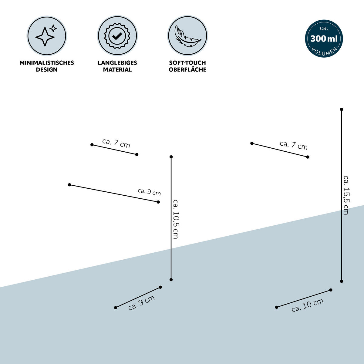 BADACCESSOIRESET SAVONA Softtouch (2er-Set) - Grau, Kunststoff (7/15.5/8.5cm) - bremermann