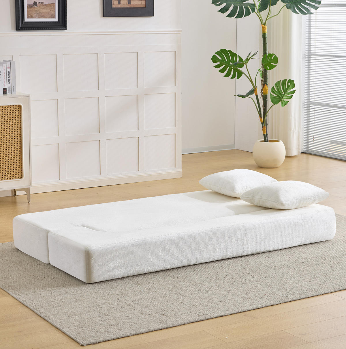 SCHLAFSOFA klappbar White 2-Sitzer - Weiß, Kunststoff (52/48/190cm) - Meubliv