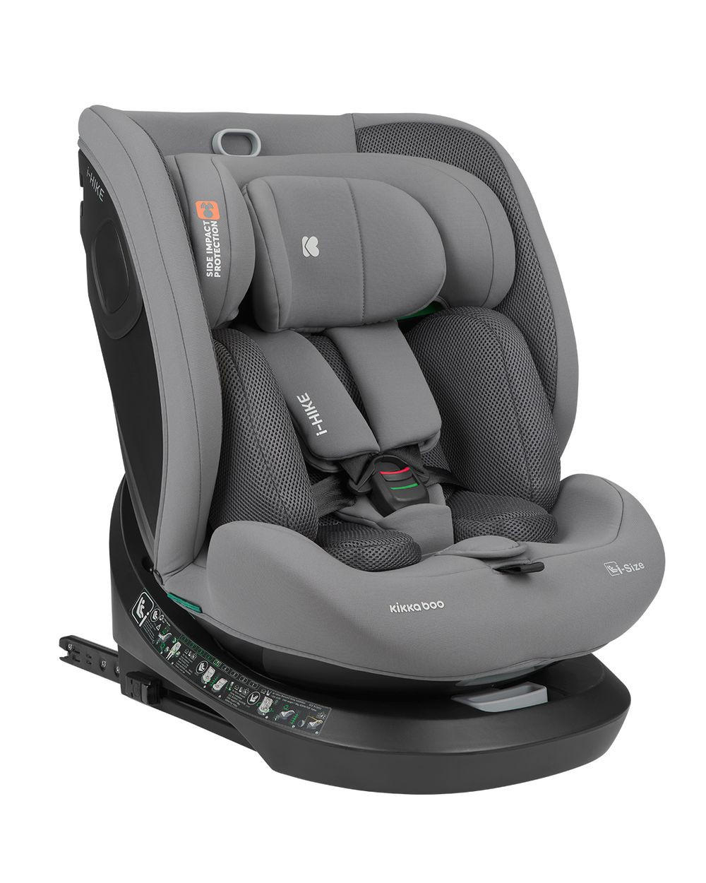 KINDERSITZ i-Size i-Hike grau/hellgrau (40-150 cm) Isofix, 360° drehbar, verstellbar - Grau, Kunststoff (44/58/53cm) - Kikka boo