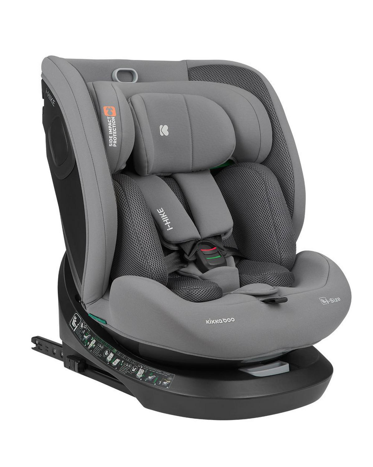 KINDERSITZ i-Size i-Hike grau/hellgrau (40-150 cm) Isofix, 360° drehbar, verstellbar - Grau, Kunststoff (44/58/53cm) - Kikka boo