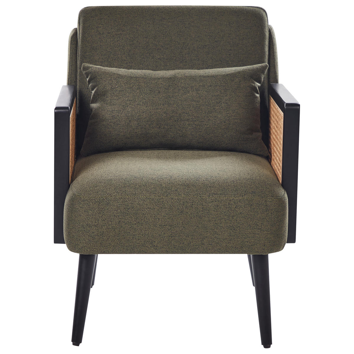 SESSEL Polsterbezug Dunkelgrün Orum - Hellbraun/Schwarz, Textil (65/80/78cm) - Beliani