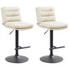 BARHOCKER 2er Set Lederlook creme - Creme/Schwarz, Textil/Metall (42/94/56cm) - CLP
