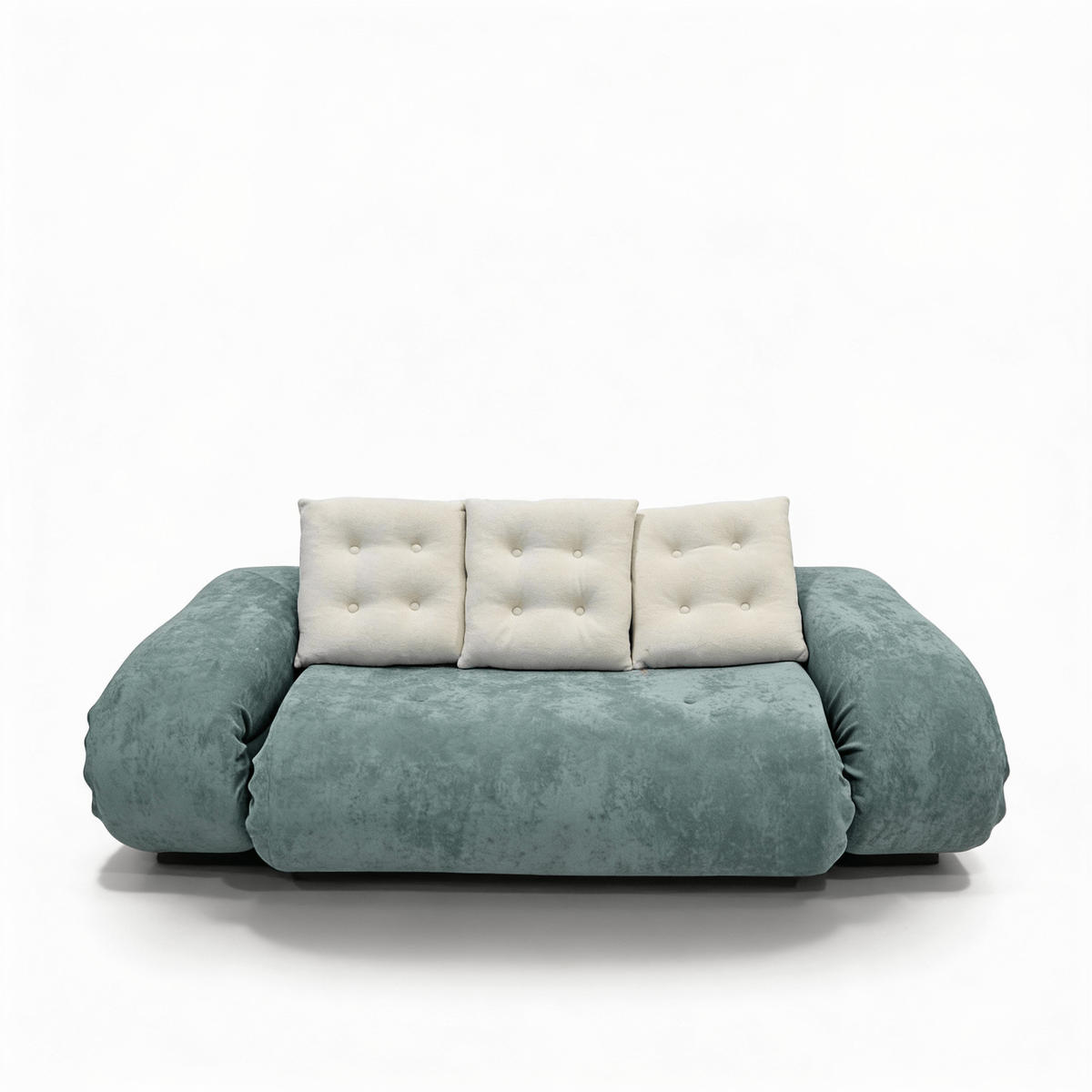 SCHLAFSOFA Okoa 2-Sitzer - Salbei und Weiß - Salbeigrün, Textil (120/60/120cm) - COCO Living