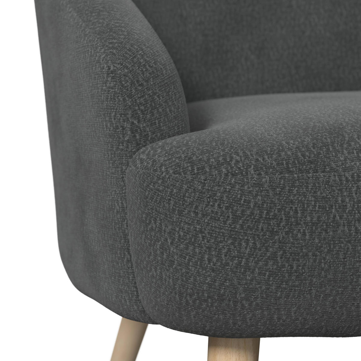 SESSEL Sonja Chenille Schwarz - Schwarz, Holz (71/66/70cm)